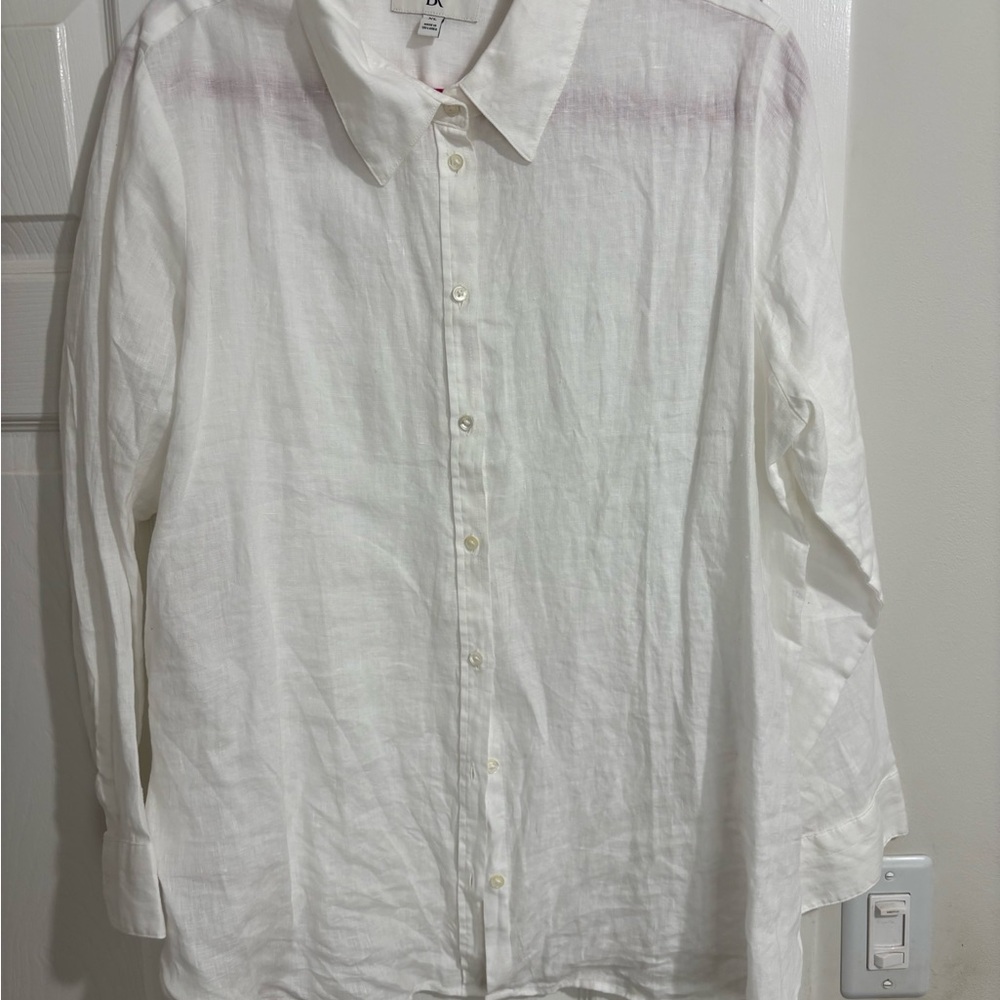 Banana Republic White Oversized Linen Shirt XL NWOT - Picture 2 of 7